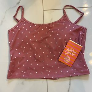 Kortni Jeane Red Stars Ladder Back Top